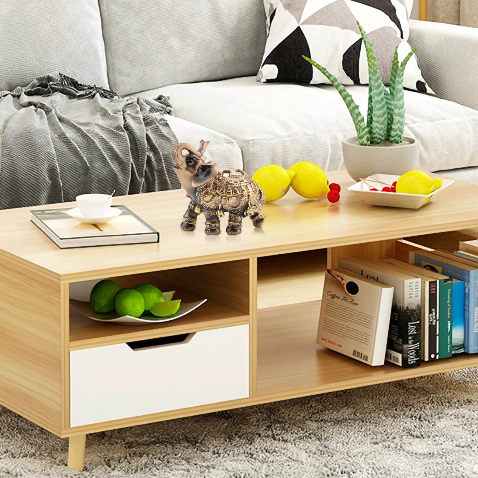 Golden Feng Shui Elephant Statue - Thai Elephant Decor for Wealth, Prosperity & Good Fortune - Elegant Resin Sculpture for Home & Office Décor