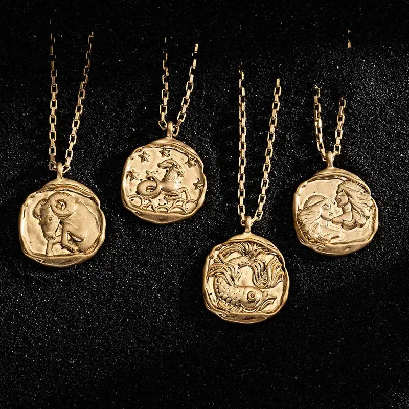 ✨ Zodiac Necklace Constellation Necklaces – Complete Set of 12 Astrology Pendants | Unisex Jewelry for Aries, Taurus, Gemini, Cancer, Leo, Virgo, Scorpio, Sagittarius, Capricorn, Pisces
