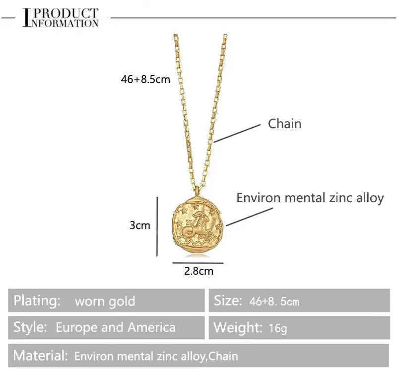 ✨ Zodiac Necklace Constellation Necklaces – Complete Set of 12 Astrology Pendants | Unisex Jewelry for Aries, Taurus, Gemini, Cancer, Leo, Virgo, Scorpio, Sagittarius, Capricorn, Pisces