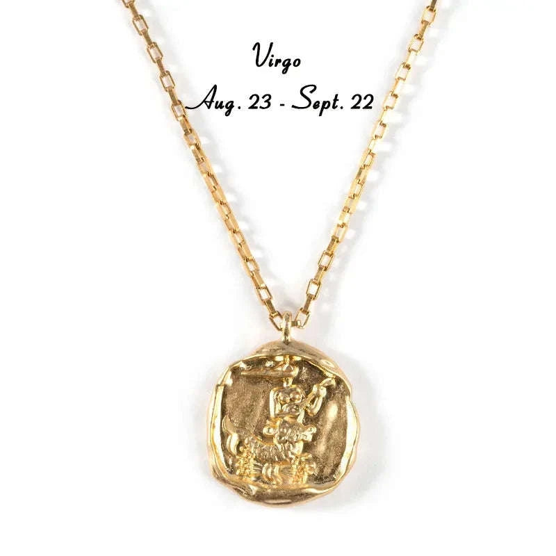 ✨ Zodiac Necklace Constellation Necklaces – Complete Set of 12 Astrology Pendants | Unisex Jewelry for Aries, Taurus, Gemini, Cancer, Leo, Virgo, Scorpio, Sagittarius, Capricorn, Pisces WB220801011G597 As pictures