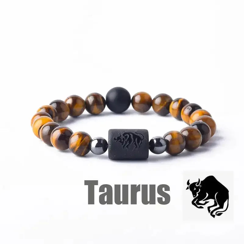 ✨ Zodiac Sign Bracelet Homme 12 Constellation Bangles – Adjustable Unisex Astrology Jewelry | Gemini, Virgo, Leo, Libra & More | Perfect Friendship Gift 15 8mm Beads