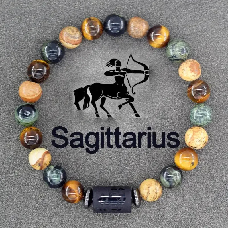 ✨ Zodiac Sign Bracelet Homme 12 Constellation Bangles – Adjustable Unisex Astrology Jewelry | Gemini, Virgo, Leo, Libra & More | Perfect Friendship Gift 5 8mm Beads