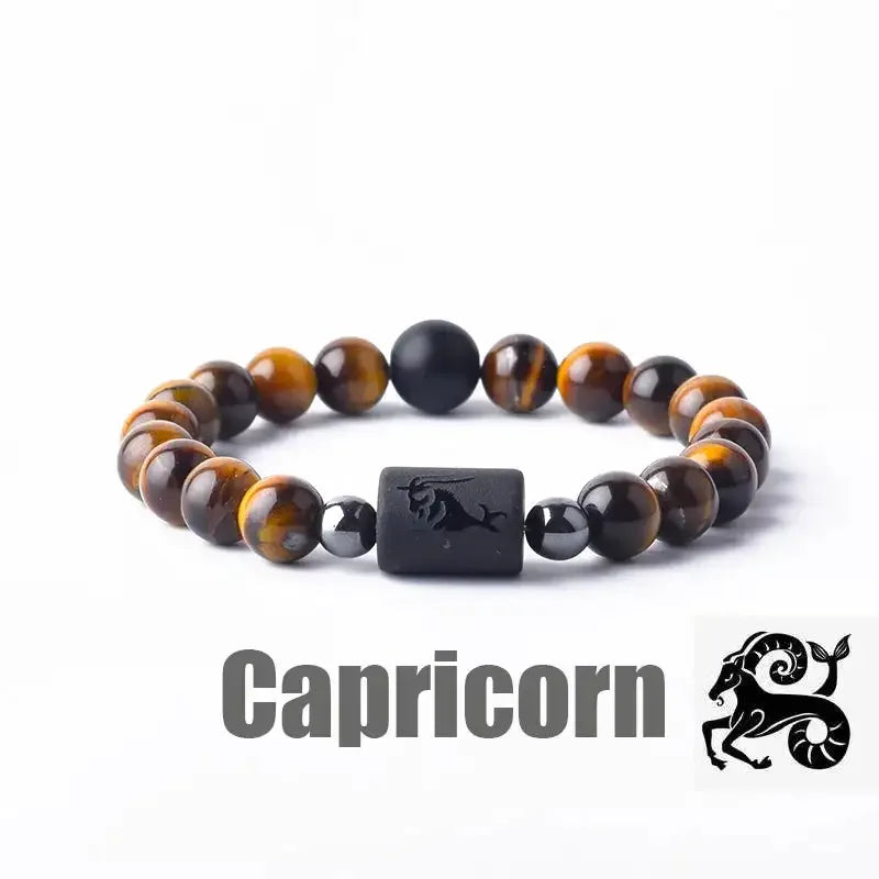 ✨ Zodiac Sign Bracelet Homme 12 Constellation Bangles – Adjustable Unisex Astrology Jewelry | Gemini, Virgo, Leo, Libra & More | Perfect Friendship Gift 19 8mm Beads