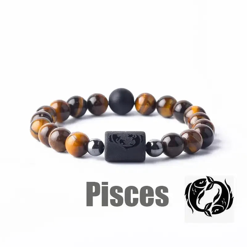✨ Zodiac Sign Bracelet Homme 12 Constellation Bangles – Adjustable Unisex Astrology Jewelry | Gemini, Virgo, Leo, Libra & More | Perfect Friendship Gift 16 8mm Beads