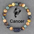 ✨ Zodiac Sign Bracelet Homme 12 Constellation Bangles – Adjustable Unisex Astrology Jewelry | Gemini, Virgo, Leo, Libra & More | Perfect Friendship Gift 7 8mm Beads