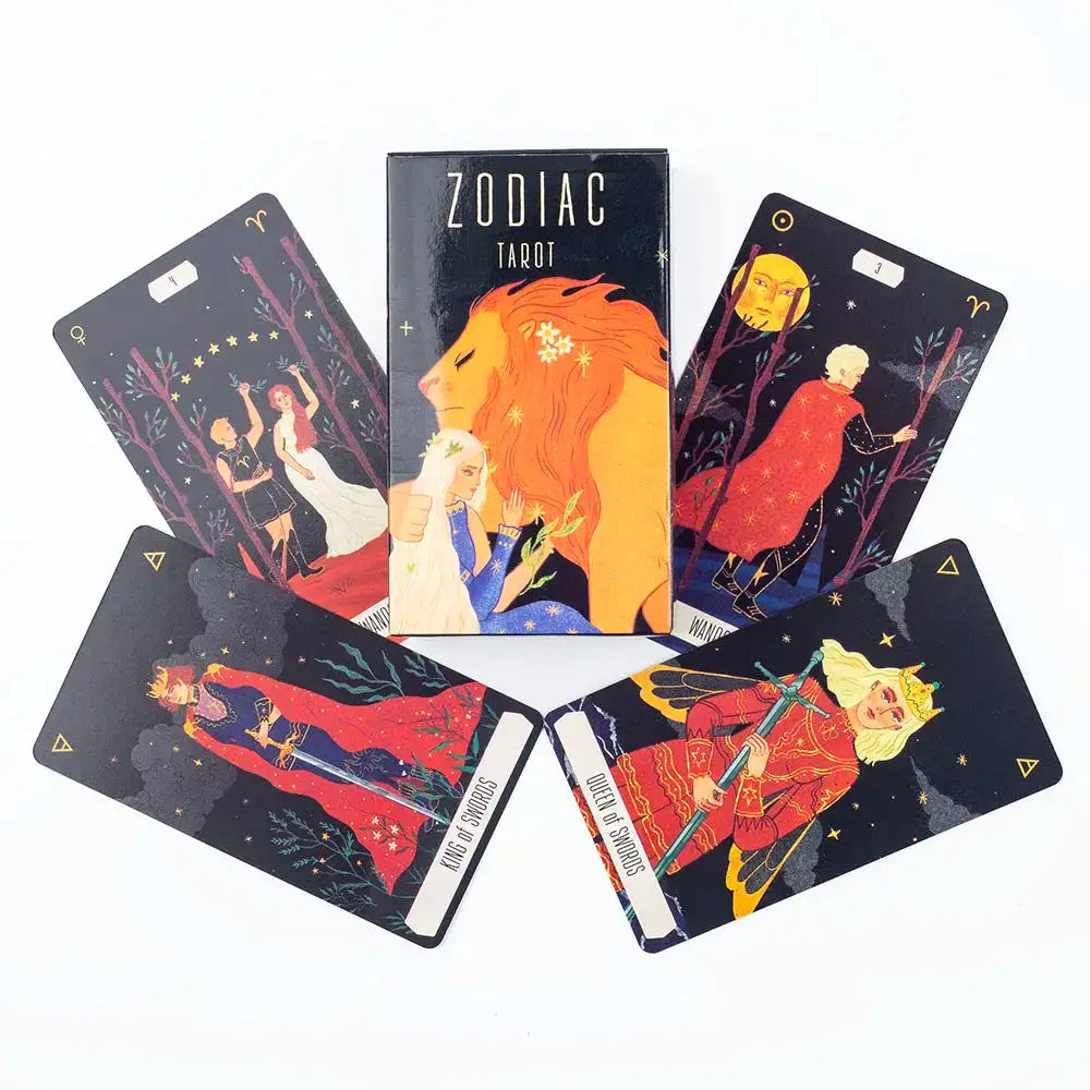 Zodiac Tarot Cards – 78-Card Deck (10.3×6cm) English Edition for Fate Divination & Party Board Games